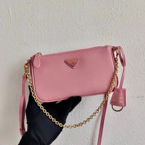 Prada Mini-Schultertasche aus Saffiano-Leder 2BH171 Rosa