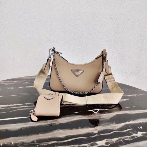 Prada Mini-Schultertasche aus Saffiano-Leder 2BH204 apricot