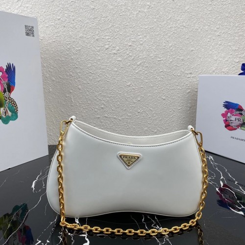 Prada Saffiano-Leder-Umhängetasche 2BC148 weiß