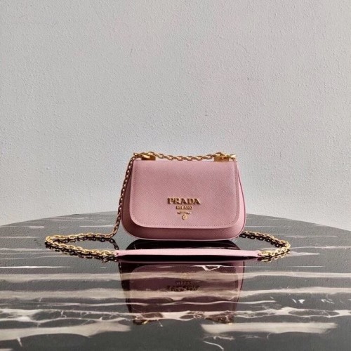 Prada Saffiano-Leder-Umhängetasche 2BD275 rosa