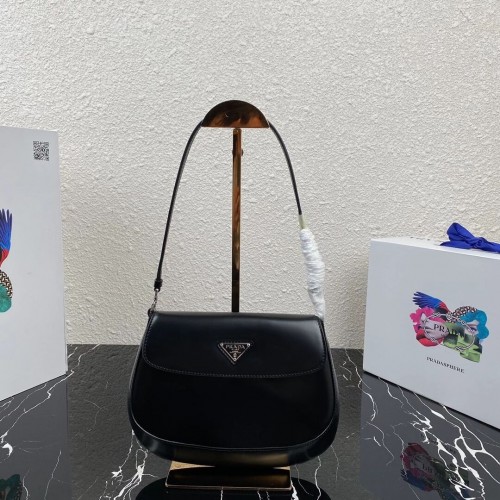 Prada Saffiano-Leder-Umhängetasche 2BD311 schwarz