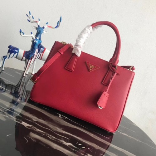Prada Saffiano original Leder Tragetasche 1BA1801 rot