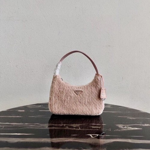 Prada Mini-Tasche aus Lammfell 1NE515 Rosa