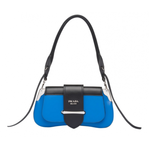 Prada Sidonie Leder Umhängetasche 1BD168 blau