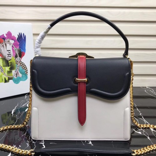 Prada Sidonie Leder Umhängetasche 5677 Schwarz
