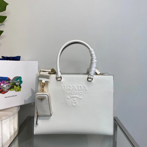 Prada Kristen Saffiano Tasche 1BD355 weiß