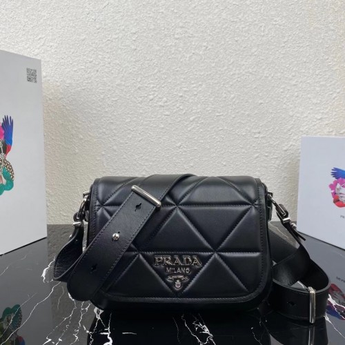 Prada System Nappaleder Patchwork Tasche 1BG283 schwarz