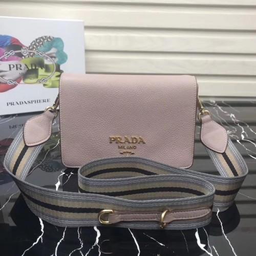 Prada Schultertasche aus Kalbsleder 1BD102 Hellrosa