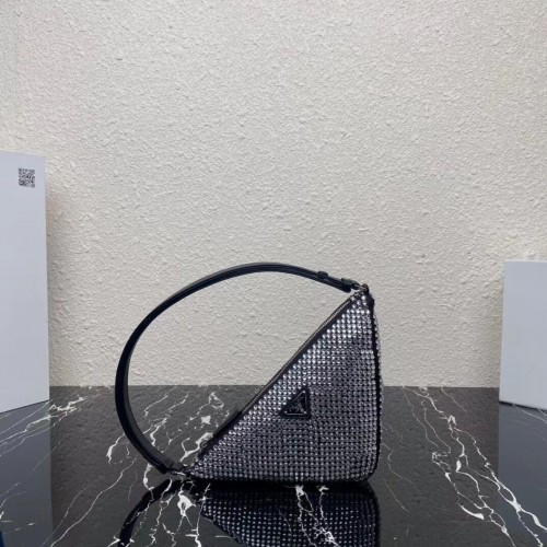 Prada Kristallhandtasche 1VH243 schwarz