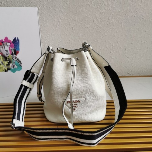 Prada Leder Umhängetasche 1BE060 weiß