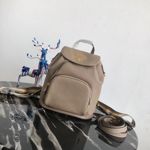 Prada original Lederrucksack 1BZ035 apricot