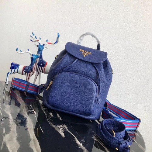 Prada original Lederrucksack 1BZ035 blau