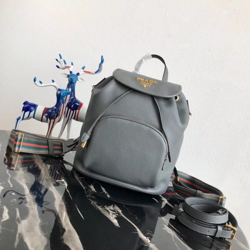 Prada original Lederrucksack 1BZ035 grau