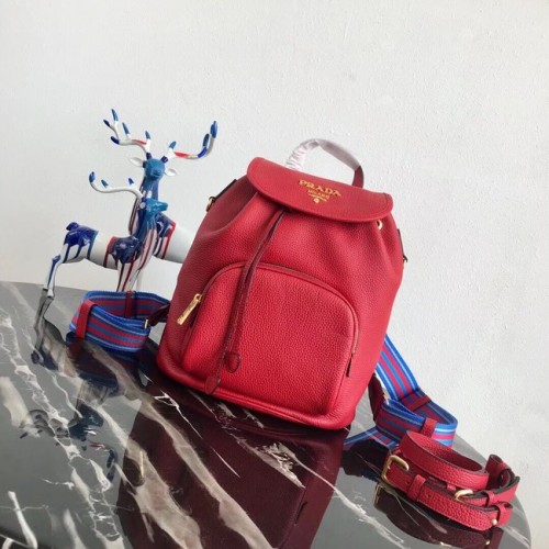 Prada original Lederrucksack 1BZ035 rot