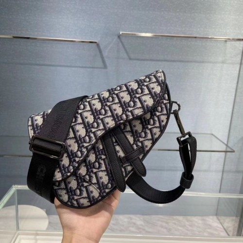 SATTELGÜRTELTASCHE Dior Oblique Jacquard Blau C2106