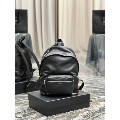 SAINT LAUREN CITY RUCKSACK AUS LEDER GLATTES LEDER 534967 schwarz