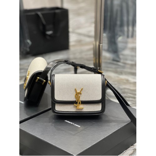 SAINT LAUREN SOLFERINO KLEINE TASCHE AUS LACKIERTEM AYERS 634306 schwarz