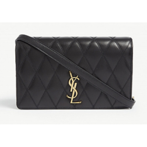 SAINT LAURENT Angie Schultertasche aus gestepptem Leder 568906 schwarz