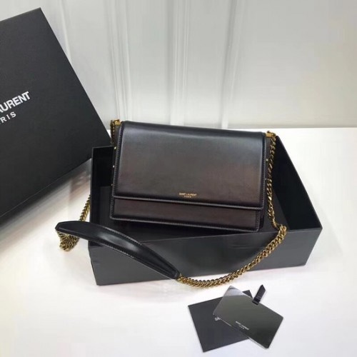 SAINT LAURENT Bellechasse Schultertasche aus Leder 513667 schwarz