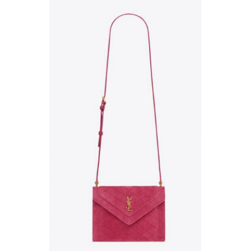 SAINT LAURENT GABY MINI-TASCHE AUS WILDLEDER 685574 MAGENTA PINK