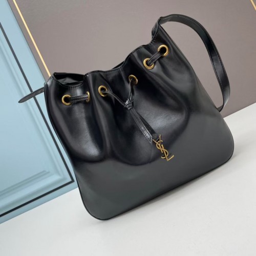 SAINT LAURENT KAIA KLEINE TASCHE AUS GLÄNZENDEM LEDER Y208132 schwarz