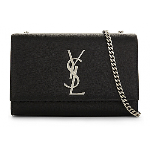 SAINT LAURENT Kate Monogram Schultertasche aus Leder 87613 schwarz