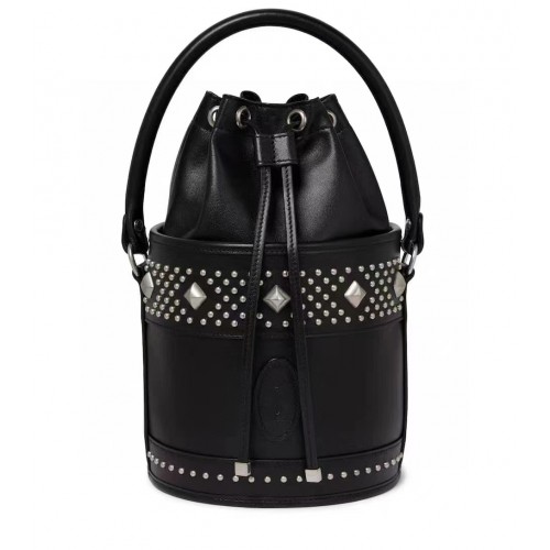 SAINT LAURENT LE MAILLON HOOK BUCKET BUCKET TASCHE AUS WEICHEM LEDER Y696333 Schwarz