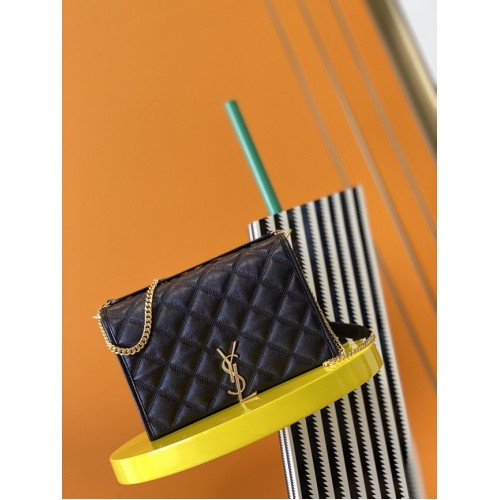 SAINT LAURENT MONOGRAMM KETTENGELDBÖRSE AUS LEDER 629246 schwarz