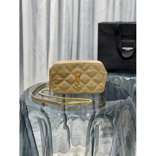 SAINT LAURENT MONOGRAMM KETTENGELDBÖRSE AUS LEDER 655941 BEIGE