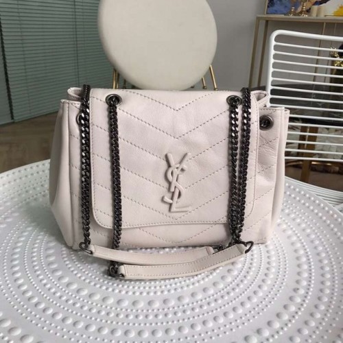 SAINT LAURENT Schultertasche aus Leder Y554248 Creme