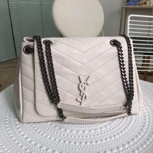 SAINT LAURENT Schultertasche aus Leder Y554256 Creme