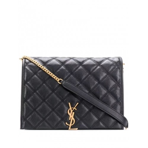 SAINT LAURENT Schultertasche aus Leder Y579607 schwarz