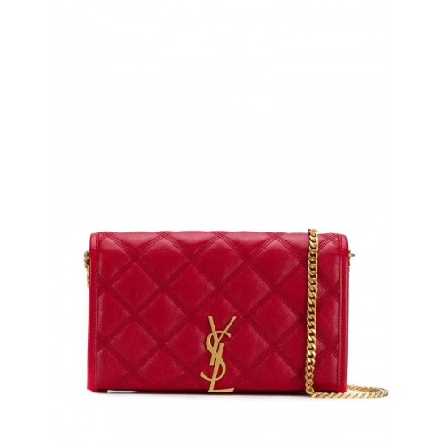 SAINT LAURENT Schultertasche aus Leder Y585031 rot