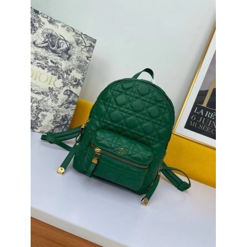 KLEINER DIOR RUCKSACK Cannage Lammleder M9222U grün