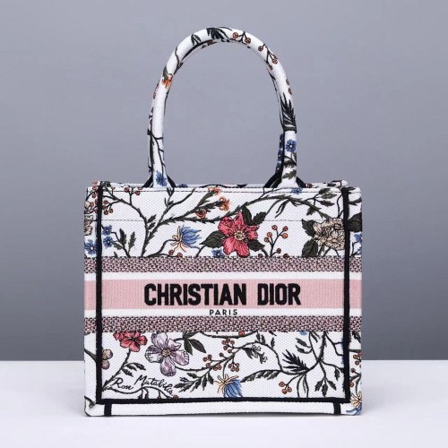 Kleine DIOR BOOK TOTE Multicolor Mille Fleurs-Stickerei M1297ZW