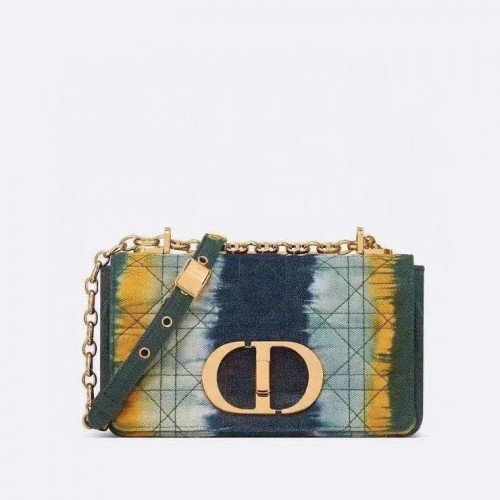 KLEINE DIOR CARO TASCHE Bestickter Denim M9241 blau