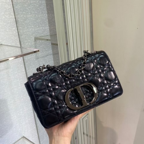 KLEINE DIOR CARO TASCHE Gradient Cannage Importierte Wachshaut M9241 schwarz