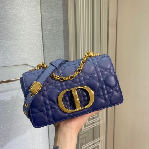 KLEINE DIOR CARO TASCHE Indigoblaues Cannage-Lammleder mit Farbverlauf M9241