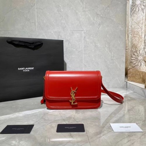 SOLFERINO MITTLERE TASCHE IN BOX SAINT LAURENT LEDER Y63435 ROT
