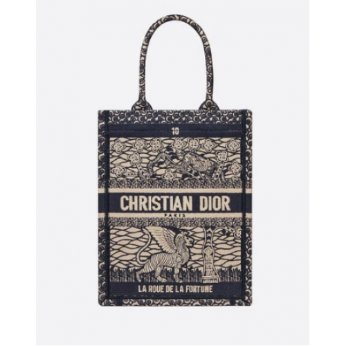 SUN VERTICAL DIOR BOOK TOTE TAROT BESTICKTE LEINENTASCHE M1272Z-4