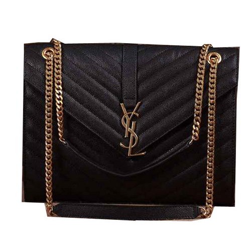 Saint Laurent Classic Monogramme Cannage Pattern Flap Bag Y5480 Schwarz