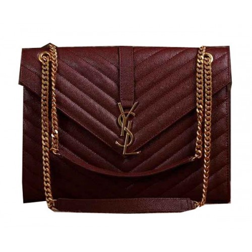 Saint Laurent Classic Monogramme Cannage Pattern Flap Bag Y5480 Burgund