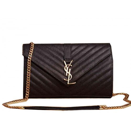 Saint Laurent Classic Monogram Cannage Pattern Flap Bag Y5482 Schwarz