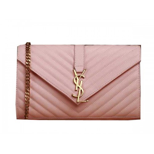 Saint Laurent Classic Monogram Cannage Pattern Flap Bag Y5482 Pink
