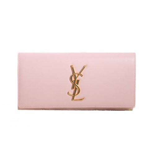 Saint Laurent Classic Monogram Clutch Original Leder Y5486 Rosa
