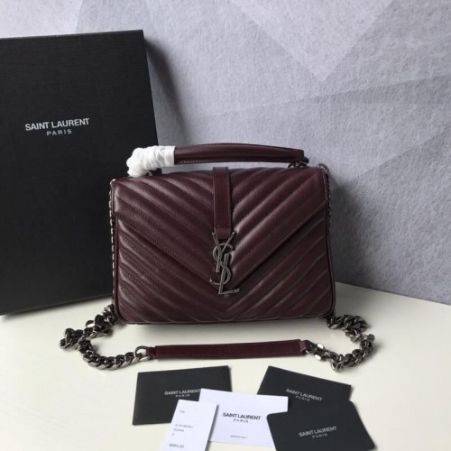 Saint Laurent Classic Monogramme Goat Original Leather Flap Bag Y392738 Burgund