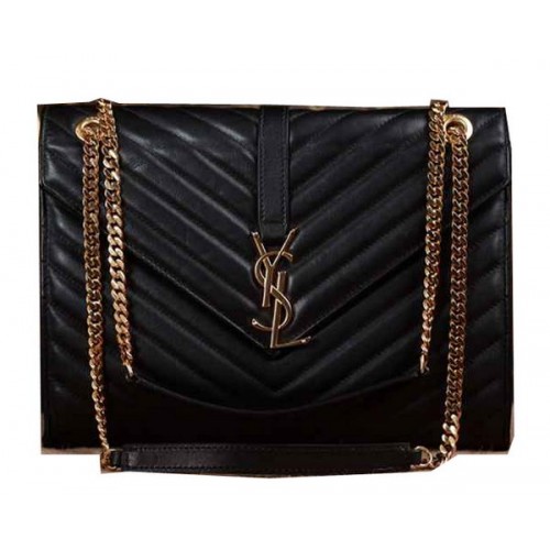Saint Laurent Classic Monogramme Original Leder Flap Bag Y5480 Schwarz Saint Laurent Classic Monogramme Original Leder Flap Bag Y5480 Schwarz