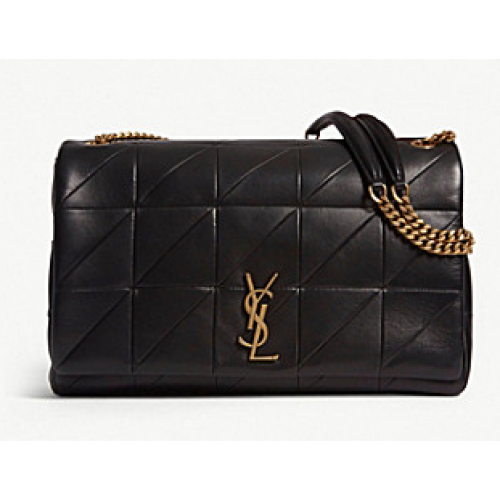 Saint Laurent Jamie Monogram Giant Full-Flap Chain Shoulder Bag NMS18 schwarz