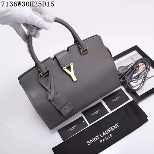 Saint Laurent Small Classic Monogram Leder Flap Bag Y7136 Grau