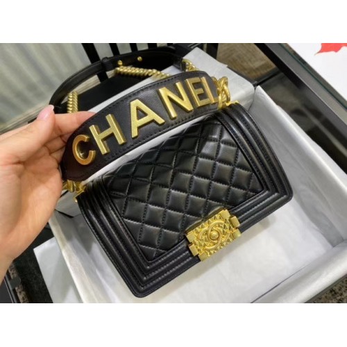 Kleine Chanel-Handtasche für Jungen AS67085 schwarz